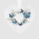Search for blue heart christmas tree decorations Butterflies