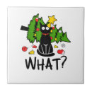 Search for cat christmas tree tiles Black