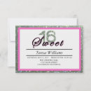 Search for silver glitter sweet 16 invitations Pink