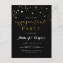 Search for confetti engagement party invitations Black and gold