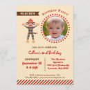 Search for sock monkey birthday invitations Modern