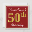 Search for red and gold 50th birthday invitations 50 years old