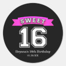 Search for pink black sweet 16 stickers Glam