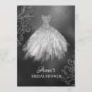 Search for silver white bridal shower invitations Gown