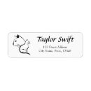 Search for black and white cat return address labels Minimalist
