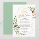 Search for greenery eucalyptus baby shower invitations Gold