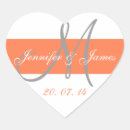Search for coral and grey wedding stickers Elegant