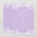 Search for white lace bridal shower invitations Purple