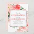 Search for coral quinceanera invitations Watercolor