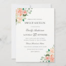 Search for peach sweet 16 invitations Birthday