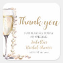 Search for gold bridal shower stickers Champagne
