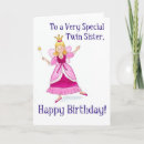Search for twin sister birthday cards Pink