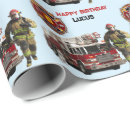 Search for fire trucks wrapping paper Birthday