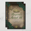 Search for emerald green sweet 16 invitations Princess