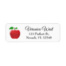 Search for red apple return address labels Teacher