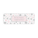Search for pink and silver return address labels For kids