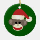 Search for sock monkey christmas tree decorations Santa
