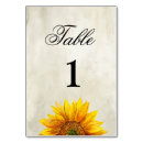 Search for sunflower numbers table cards Rustic