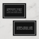 Search for ticket business cards Black and white