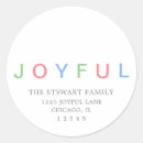Search for be joyful round stickers Typography