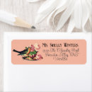 Search for flowers and birds return address labels Botanical