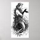 Search for vintage mermaid illustration posters Little