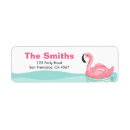 Search for pool party return address labels Flamingo