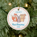 Search for baby fox christmas tree decorations Baby's first christmas
