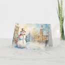 Search for snowy village christmas cards Red