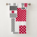 Search for grey and red bath towels White