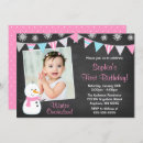 Search for winter onederland snowman invitations Girl