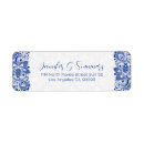 Search for royal blue and white return address labels Floral