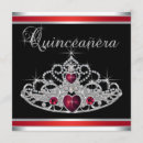 Search for red white quinceanera invitations Mis quince anos