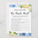 Search for who knows the bride best Bridal shower