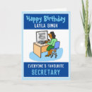 Search for secretary birthday cards For her