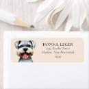 Search for schnauzer return address labels Watercolor