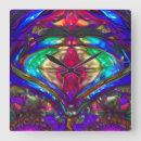 Search for stained glass pattern clocks Blue