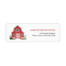 Search for barnyard return address labels Red