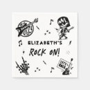Search for rock roll napkins Black and white