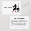 Search for care instructions business cards Girly