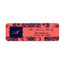 Search for blue damask return address labels Navy