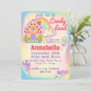 Search for rainbow candy land invitations Colourful
