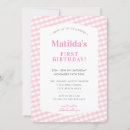 Search for pink gingham invitations Chic