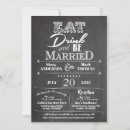 Search for eat drink be married wedding invitations Chalkboard