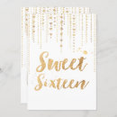 Search for golden sweet 16 invitations Glitter