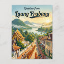 Search for alms postcards Luang prabang