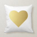 Search for gold heart cushions For her