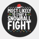 Search for snowball fight stickers Xmas