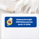 Search for birthday pool party return address labels Blue