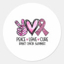 Search for peace love cure stickers Breast